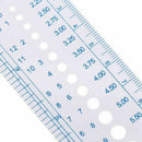 Plastic Knitting Needle Gauge Tool Regle 2-10mm for Hook - White