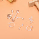 8Pcs Transparent Clear Acrylic Nose Ear Lip Belly Flexible Body Piercing Jew Gw