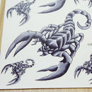 2 Sheet Grey Scorpion Design Temporary Waterproof Tattoos Stickers Bod ZTT