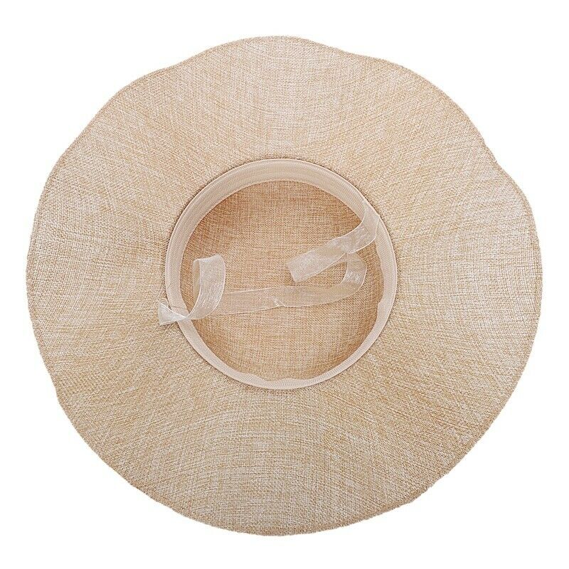 Summer Straw Hat Women Big Wide Brim Beach Hat Sun Hat Foldable Sun Block U F5B3