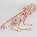 Crystal Flower Safety Decorative Pins Brooch Clip Clasp Pin Tassels Pins for