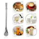 4 PCS Filtration Pipette of The Stainless Steel Filter Straw Drinking Spoon P8N4