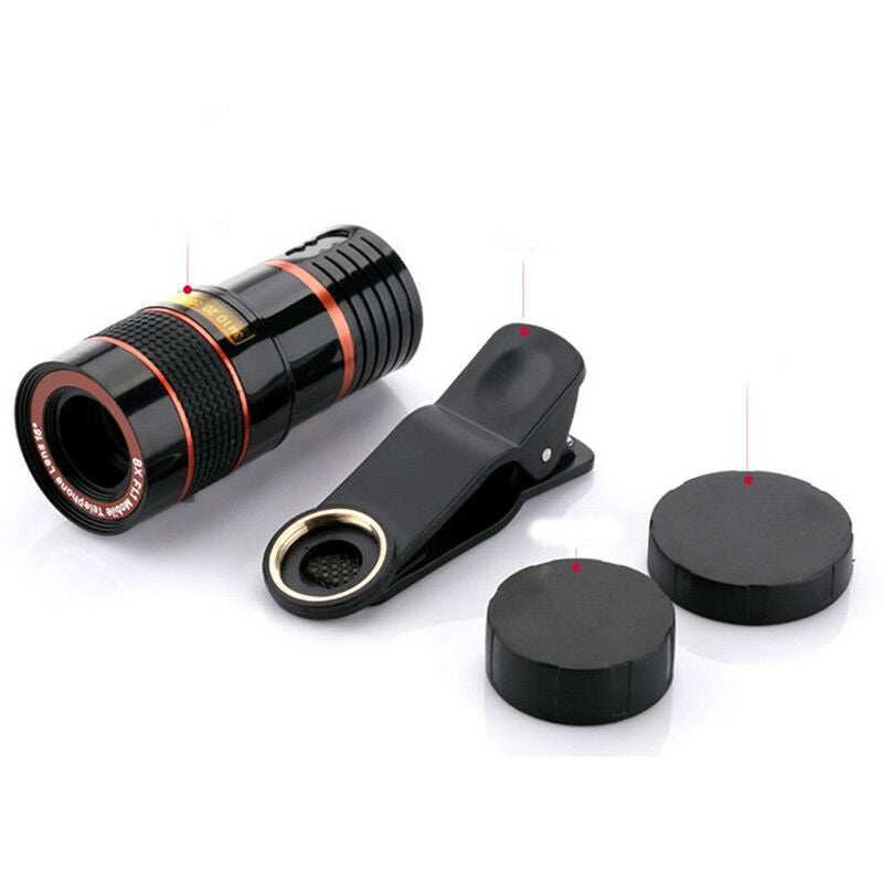 8x Optical Zoom Clip on Camera Lens Phone Telescope For Universal Cell Phone LJ