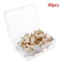 40 Pcs Creative Wooden Thumbtack Decorative Drawing Push Pins Wood Head Office