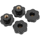 Black Replacement M12 x 50mm Female Thread Knurled Clamping Knob 4 Pcs M9Y5