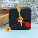 Cute Quartz Clock Movement Kit Spindle Mechanism Parts Flower Folk Spoon Ha BX