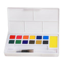 12 Colors Solid Watercolor Paint Set Professional Box With Paintbrush Sponge