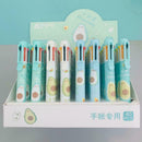 Cute Avocado 0.7mm Gel Ink Pen 8 in 1 Colored Ballpoint Supply Office New P Y4X5