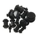 7 Pairs of Acrylic Ear Tunnels Plugs Ear Stretchers Expanders 00G-12G--Blac