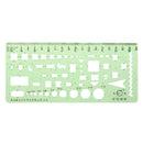 2 Pcs Plastic Drawing Ruler Geometric Template Ruler Stencil Measure Tool