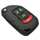 4 Buttons Flip Key Cover Case Fob Holder Bag Keyless Protector for Jeep Wra
