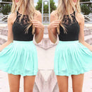 Sexy Women Summer Chiffon Lace Fitted Sleeveless Party mini Dress M A