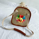 Straw Flower Shoulder Bag Lady Summer Beach Holiday Crossbody Messenger Bag