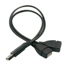 USB 2.0 Y Adapter Male To 2 Dual Female Jack Y Splitter Cord Cable Adapter
