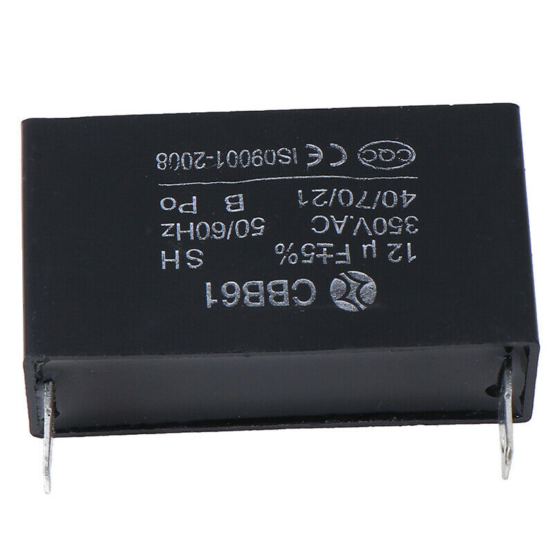 Black 12uF Generator Capacitor Generator CBB61 12uF 50/60Hz 350VAC Fan Mo 3C
