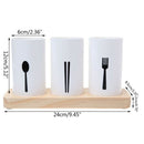 1 Set Oak Base Chopsticks Barrel Tableware Draining Rack Kitchen Tools H6E7