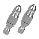 2X 1/4inch Drain Pipe Jetter Rotary Nozzle Quick Release Pressure Sewer Nozzle