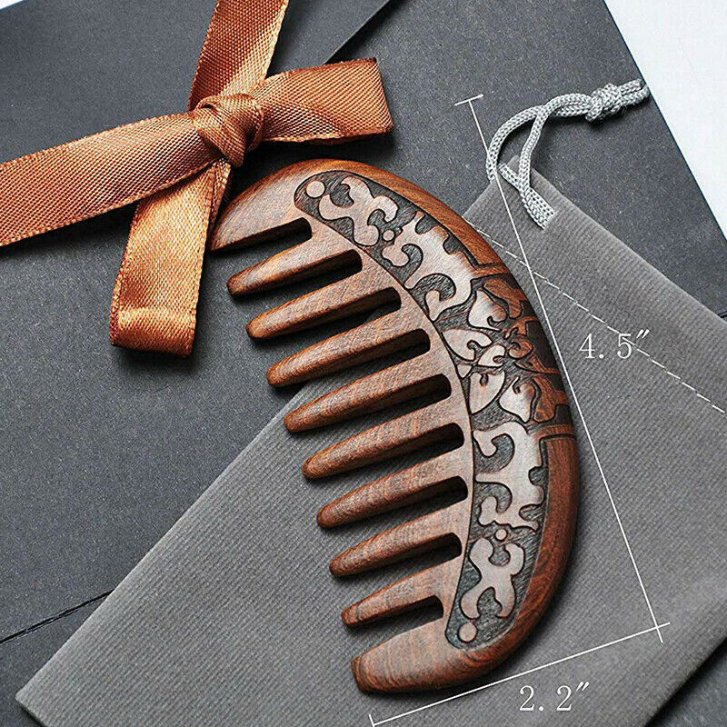 Wood Comb Wooden hair comb Natural Comb-Anti Static Massage through the com E3O2