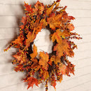 Maple Leaf Pumpkin Berry Wreath Halloween & Christmas Door Home Decor 45Cm