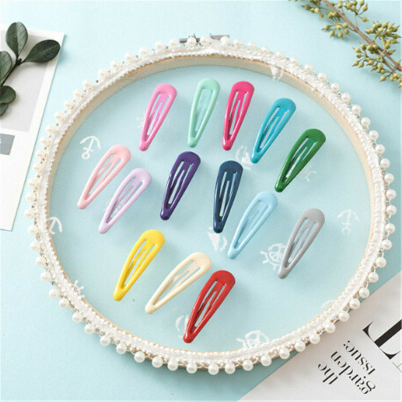 10 Mixed Color Enamel Snap Hair Grip Hair Clips Baby Bows Girls Hair  Z