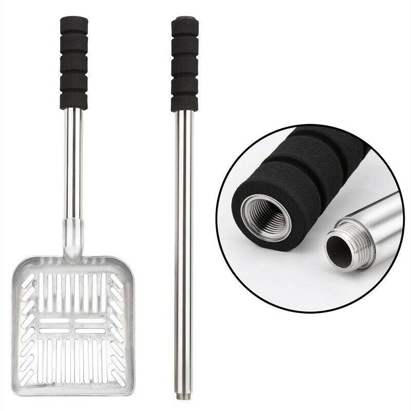 2X(Metal Cat Litter Scoop With Deep Shovel And Long Handle Detachable Stain
