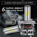 2PCS 6 Sides LED Headlight Kit H4 High Low Beam DOB LED Bulb Car Lighting 3