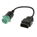 9 Pin Male To OBDII 16 Pin Adapter Connector Cable for Heavy Truck