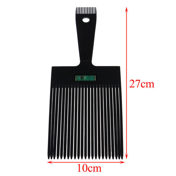Black Flat Top Guide Comb With Liquid Bubble Level Flat topper Straight Hair Gw