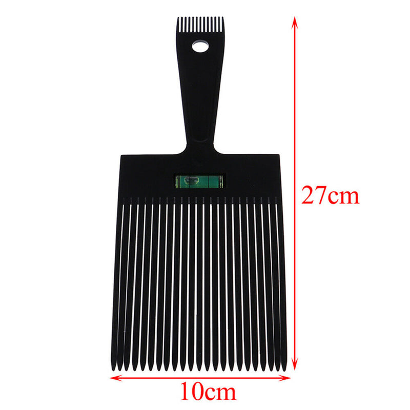 Black Flat Top Guide Comb With Liquid Bubble Level Flat topper Straight Hair Gw
