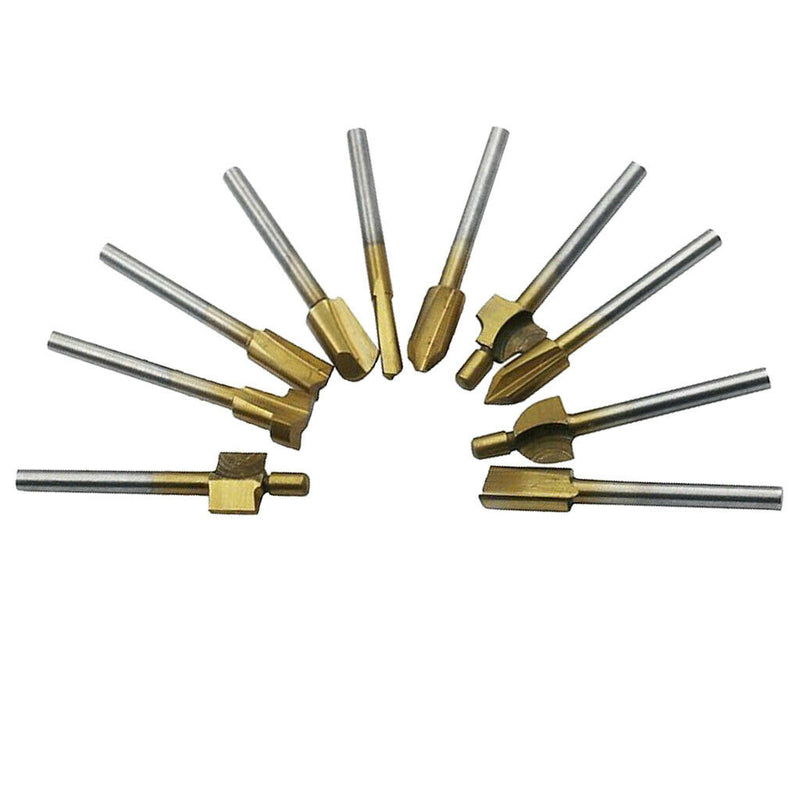 Hard Alloy Wood Milling Cutter, Tongue & Groove Router Bit Set, 3mm Shank