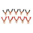 10X Red&Black Car Battery Test Lead Clips Crocodile Alligator Clamps -50A