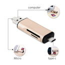 5in 1 USB 3.0 Type C//Micro USB/OTG Adapter TF SD Card Reader for Macbook PC