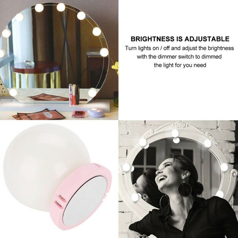 Makeup Mirror Vanity Led Light Bulbs Kit Usb Charging Port Cosmetic Lighted B6D1