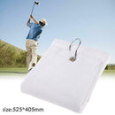 100% Cotton 525x405mm Hand Towel Washcloth with Hook for Golf Sports White