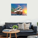 5D DIY Diamond Painting boat Scenery Cross Stitch Needlework Ship Diamond E
