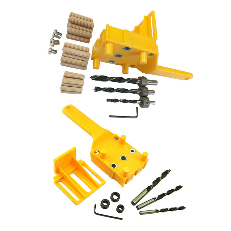 2 Pieces Handheld Doweling Jig 6 8 10mm Drill Guide Metal Drill Bit Wood