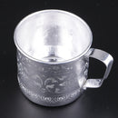 Asian Thailand Carved Tin Cups Mug Tin Can Drinkwares for Coffee Cup 8 x 8cm