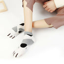 Women's Cute Kitty Cat Paws Socks With Paw Pattern On Toes, Crew 4 Pair Set M7P1