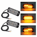 Amber 12LED Car Truck Emergency Beacon Warning Hazard Flash Strobe Light JR BX