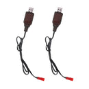 2 Pieces 4.8V USB to JST 2P Female Plug NI-MH/NI-Cd Batteries Charge Cables Cord