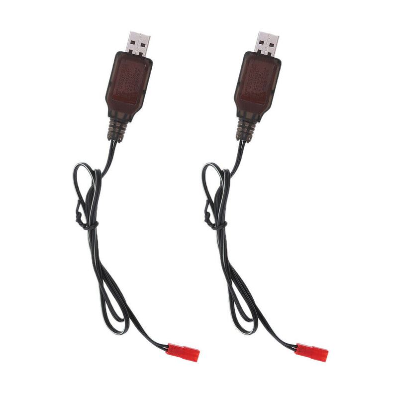 2 Pieces 4.8V USB to JST 2P Female Plug NI-MH/NI-Cd Batteries Charge Cables Cord
