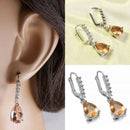 Polished Women Morganite Sapphire Wedding Party Jewelry Drop Dangle Earrings New