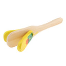 Wooden Handle Castanets Musical Percussion Instrument Teaching Aids Yellow