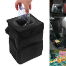 Car Trash Can with Cover Car Back Storage Box Folding Waterproof Trash Can  G5I7