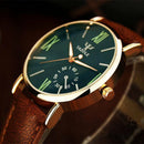 Men's Date Leather Stainless Steel Noble Noctilucent Sport Quartz Wrist Watch AU