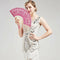 Lace Folding Handheld Fan Embroidered Bridal Hand Fan with Bamboo Staves forV4F6