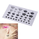 1X Diamonds and Crowns Temporary Tattoos Arm Leg Waterproof Tattoo Stickers 3C