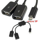Micro-USB Host Cable,Micro-USB Male to 2X Type A Dual USB Female OTG Adapte B6E7