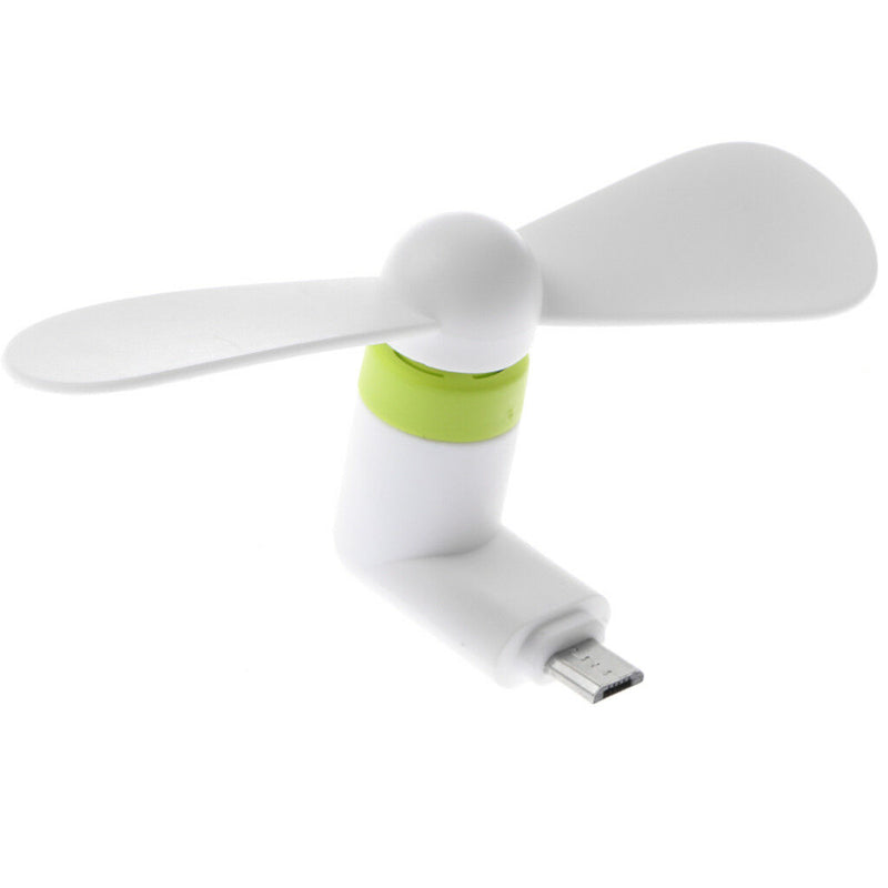 Mini Portable Power Small Micro USB Cooling Fan For Android Cell Phone White