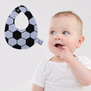 Baby Cotton Cartoon Water Absorption Removable Bib Saliva Towel(Soccer) A